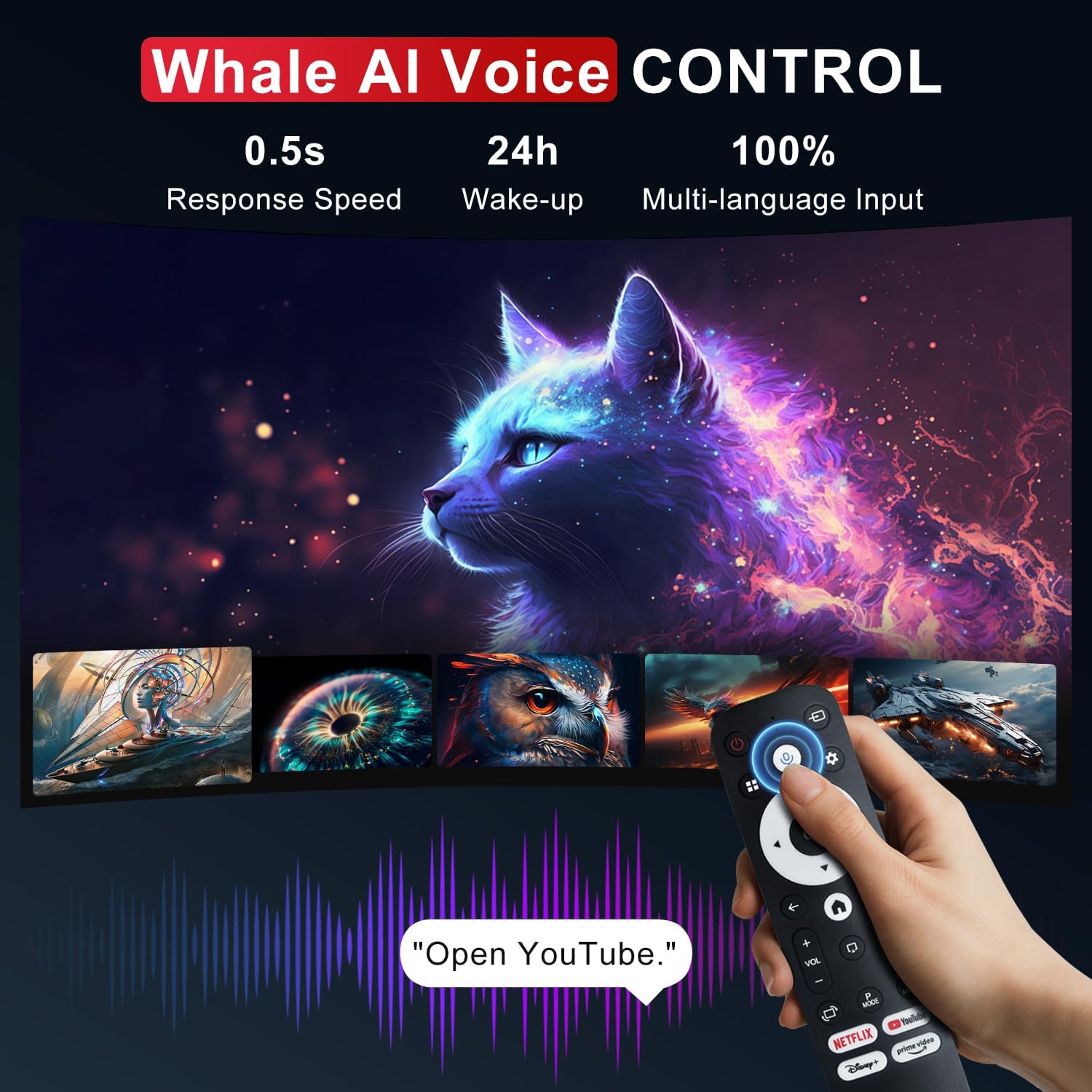 Salange Smart Projector Compatible with Netflix, 4K/1080P Native, Mini Portable Outdoor Movie Projectors, WiFi & Bluetooth, Built in Apps, Auto Keystone, Short Throw (2026 Upgrade)