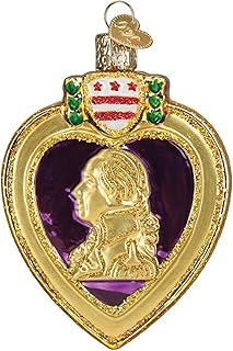 Old World Christmas Purple Heart Glass Blown Ornament for Christmas Tree