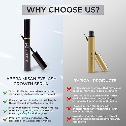 Miniatura 8 de Abera Misan - Suero de crecimiento de pestañas (versión mejorada)  Refuerzo de pestañas natural y potenciador de pestañas, regenerador y nutritivo
