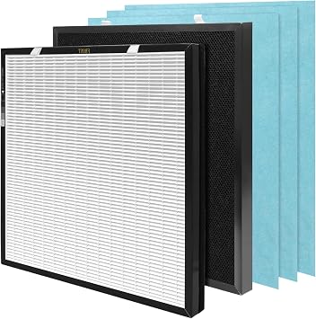 1-Set RFM80 Replacement Filter Compatible with Max Purifier Model OVHM80, 1Filter, 1Activated Carbon Filter and 3Pre-Filters