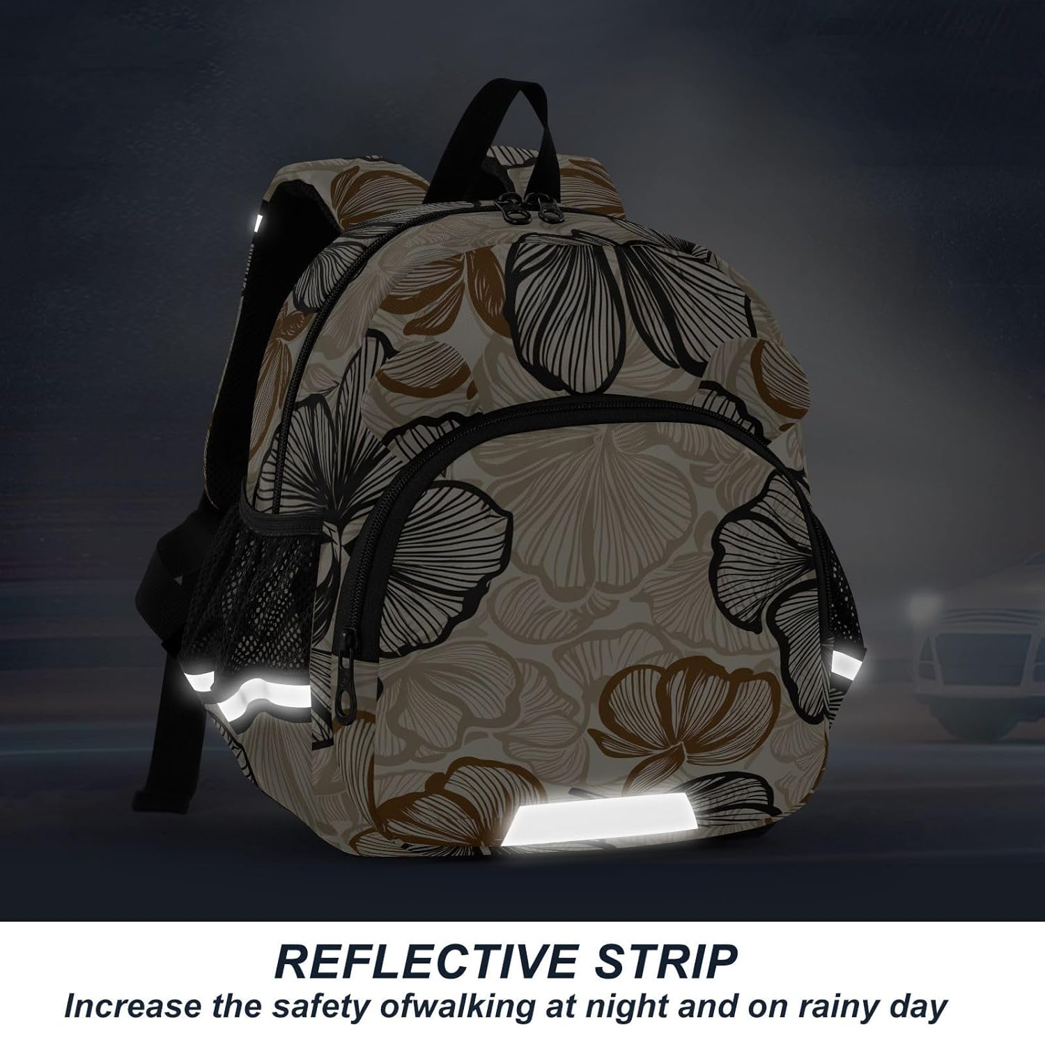 Ginkgo Leaf Beige Toddler Harness Backpack for Boys Girls 3-6 Years Kids Backpack with Anti Lost Safety Leash Child Leash Backpack for Walking Travel Preschool