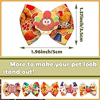 Vista 2 de 50 unidades/25 pares de lazos para el pelo de perro de Acción de Gracias con banda de goma a granel para otoño, moño para cachorros, perros, gatos