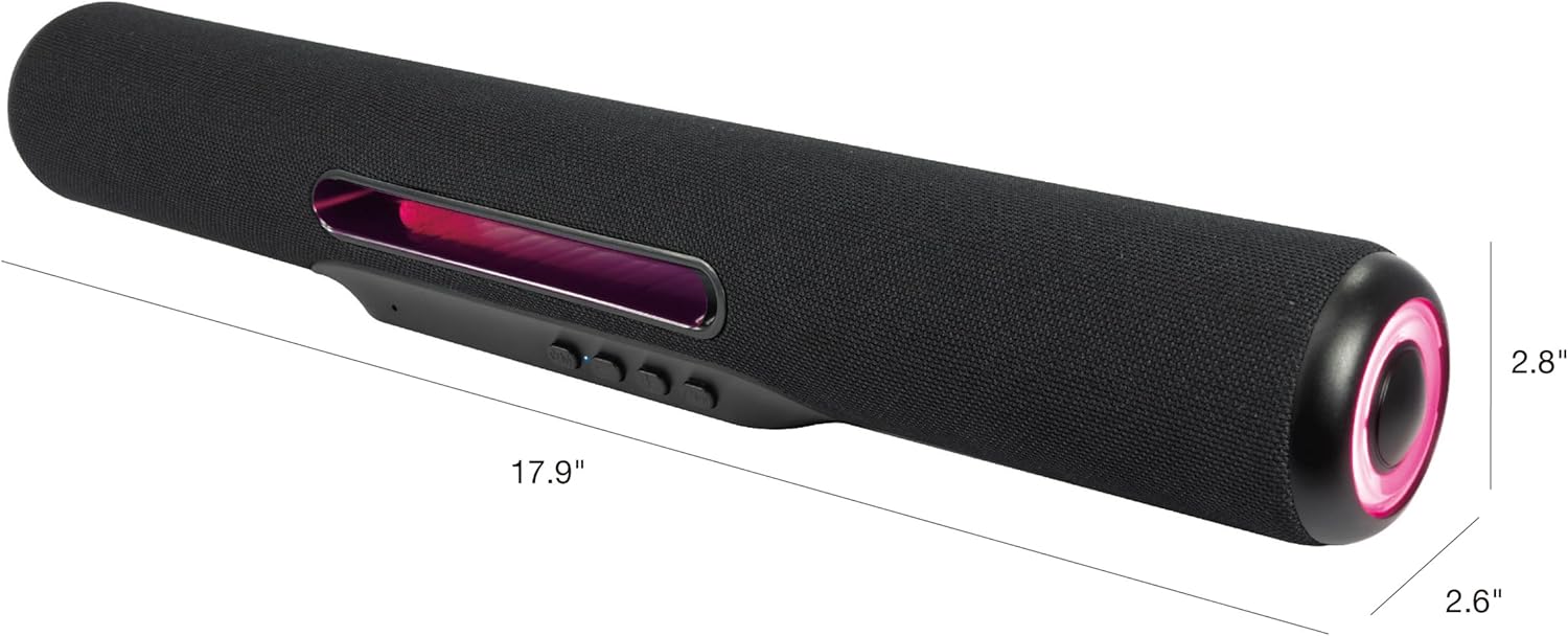 iLive 18-inch Portable Wireless Multimedia Soundbar Speaker with LED Lights, ISB184B
