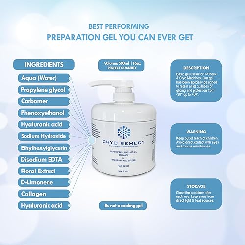 Miniatura 7 de Gel de preparación Cryo - Gel conductor para uso con máquinas reafirmantes faciales RF, reducción de celulitis, tonificación y adelgazamiento, 16