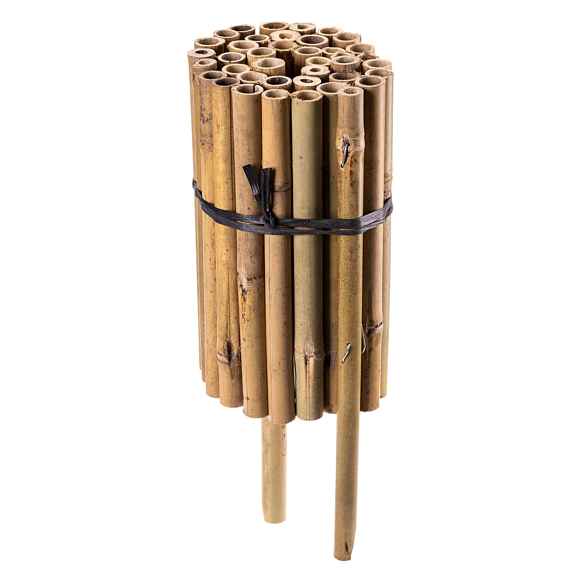 KADAX Krawędź trawnika z bambusa, 100 x 30 cm, elastyczne obramowanie rabatki z bambusowych drążków, ogrodzenie bambusowe do ogrodu, dekoracyjne ogrodzenie ogrodowe