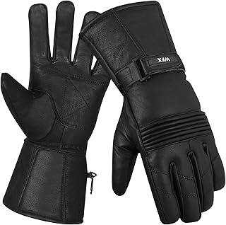WFX Motorbike Gloves Winter Windproof Wrist Straps Leather G