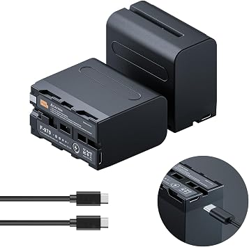 NP-F970 Battery,USB-C NP F970 Battery2-Pack/8400mAh Compatible with Sony NP-F970 F960 F950 F770 F750 F570 F550, Fit for Dazzne D50/D80 Video Light