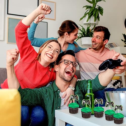 Miniatura 4 de Controlador de videojuegos para cupcakes, 36 piezas para decoración temática de juegos, aniversario, baby shower, fiesta de cumpleaños