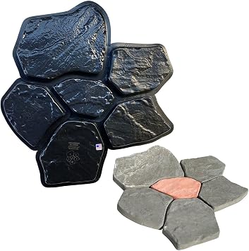 AUTUMN Flagstone Durable Mold for Concrete، DIY Flagstone Pavers، Concrete Mold، Cement Mold، Paver Mold، Garden Decor Mold، Pavers for Garden Walkway، Concrete Walkway Molds، Set of 6 Stones   