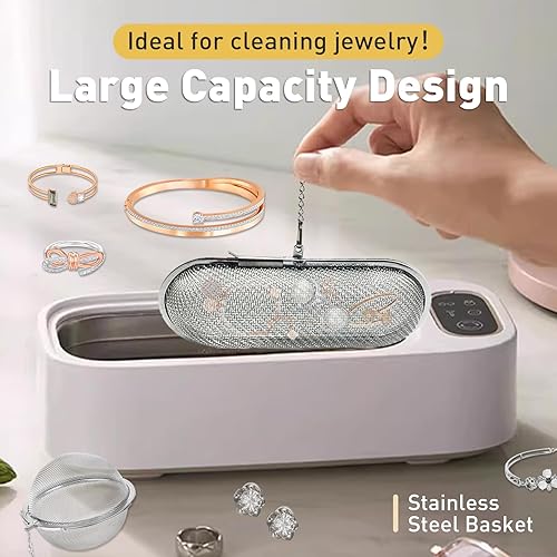 Miniatura 4 de Cesta de limpieza ultrasónica, 2 cestas de acero inoxidable para limpiador ultrasónico de joyas, cesta de limpieza de vapor de joyas, cesta de