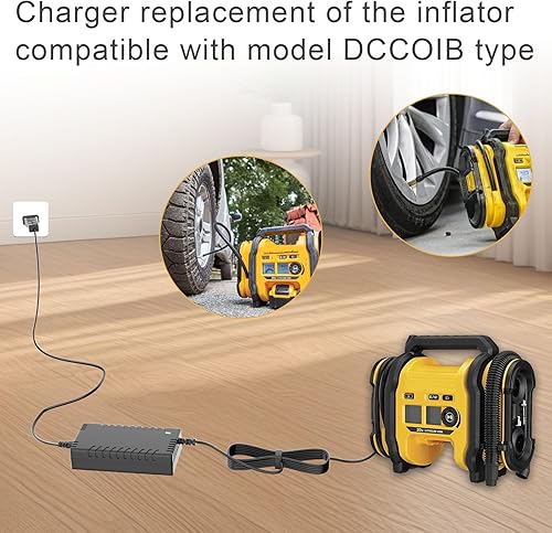 Miniatura 3 de Cargador de 13.8 V N557514 Fuente de alimentación de inflado, compatible con DeWalt DCC020IB Infladores inalámbricos de 1 y 2 neumáticos, adecuado