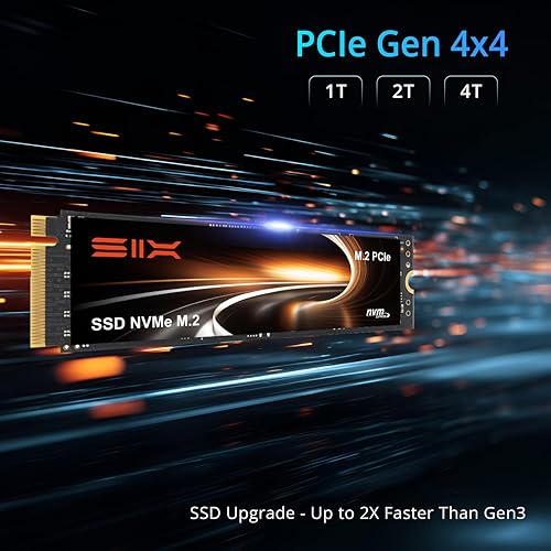 Miniatura 3 de SIX NVME M.2 SSD PCIe 4.0-2TB m.2 2280 ssd, lectura hasta 7400MBs SSD 2TB para juegos PS5 expansión de almacenamiento de memoria con disipador de