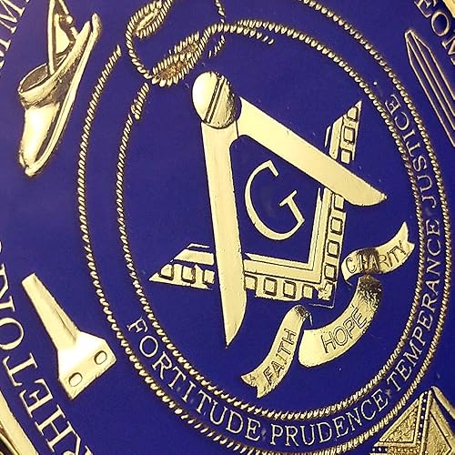 Miniatura 3 de Emblemas de coche de la Hermandad Masónica Masónica bañados en oro en azul accesorios masónicos regalos