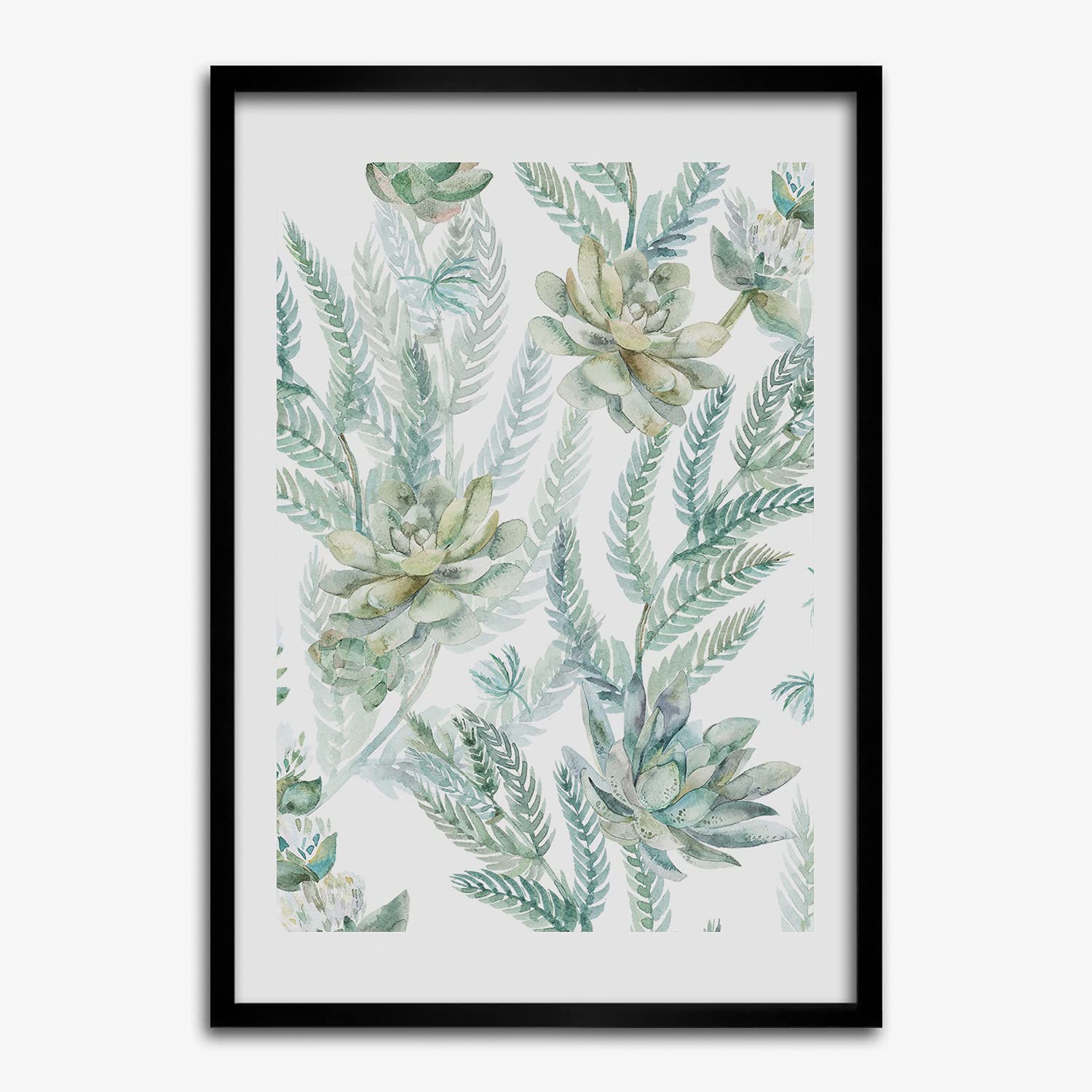Peinture 50x70 cm avec cadre en bois Tulup au motif floral élégant