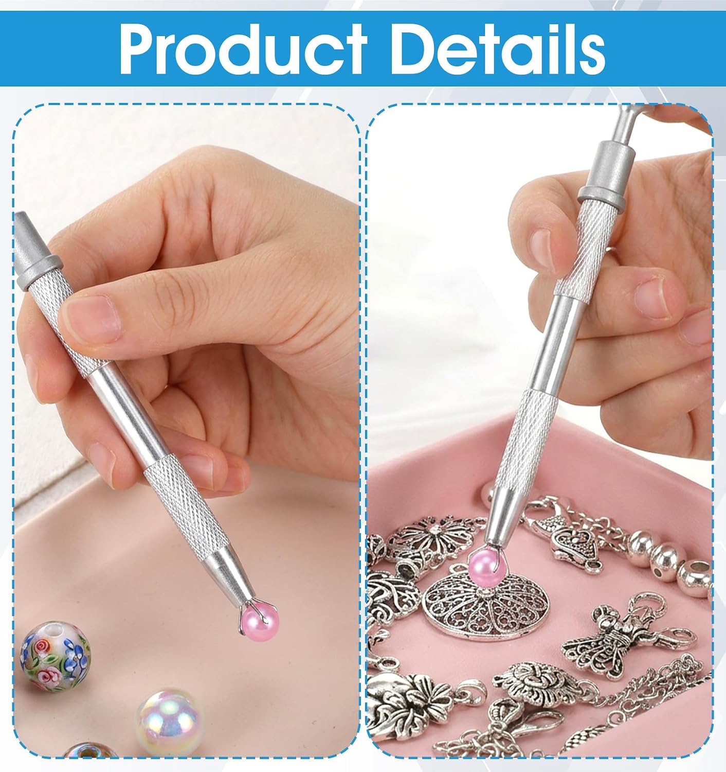 2Pcs Earring Ball Grabber Tool, 4-Claw Septum Ball Screw Tool for Pearl Picker