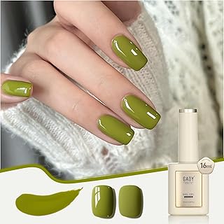 GAOY Green Gel Nail Polish, 16ml Soak Off Gel Polish, UV Light Cure for Nail Art DIY Manicure at Home, 3019 Avocado Green