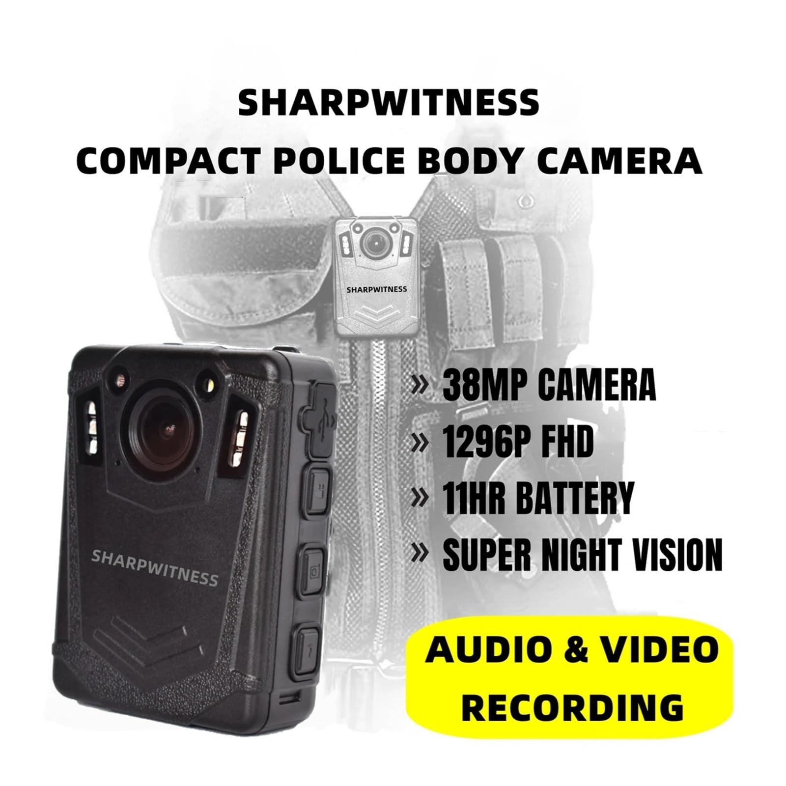 Kamery szpiegowskie Zużyta kamera S204 HD 1296p DVR wideo kamera bezpieczeństwa IR Night Vision Mini kamera kamera policyjna nagrywanie w terenie kamera bezpieczeństwa w celu wykonania usługi, rejestr