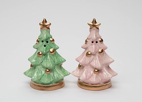 Miniatura 9 de Juego de saleros y pimenteros de cerámica fina para árbol de Navidad, invierno, 3-38 pulgadas de alto