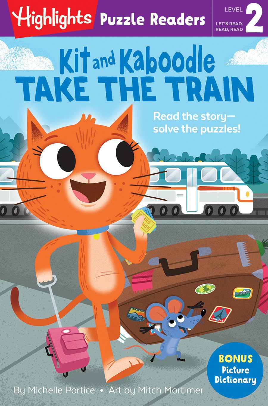 Cover of Kit and Kaboodle Take the Train (Highlights Puzzle Readers)