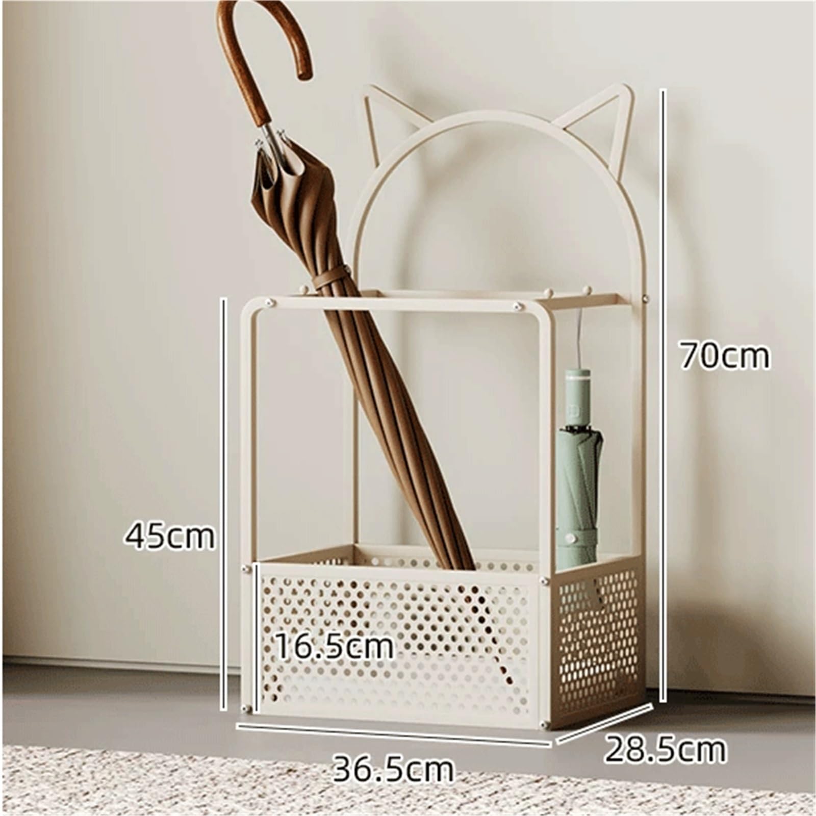 Schirmständer Ein geräumiger Schirmständer for den Hauseingang mit minimalistischem Design und Abflussfunktion Regenschirmhalter