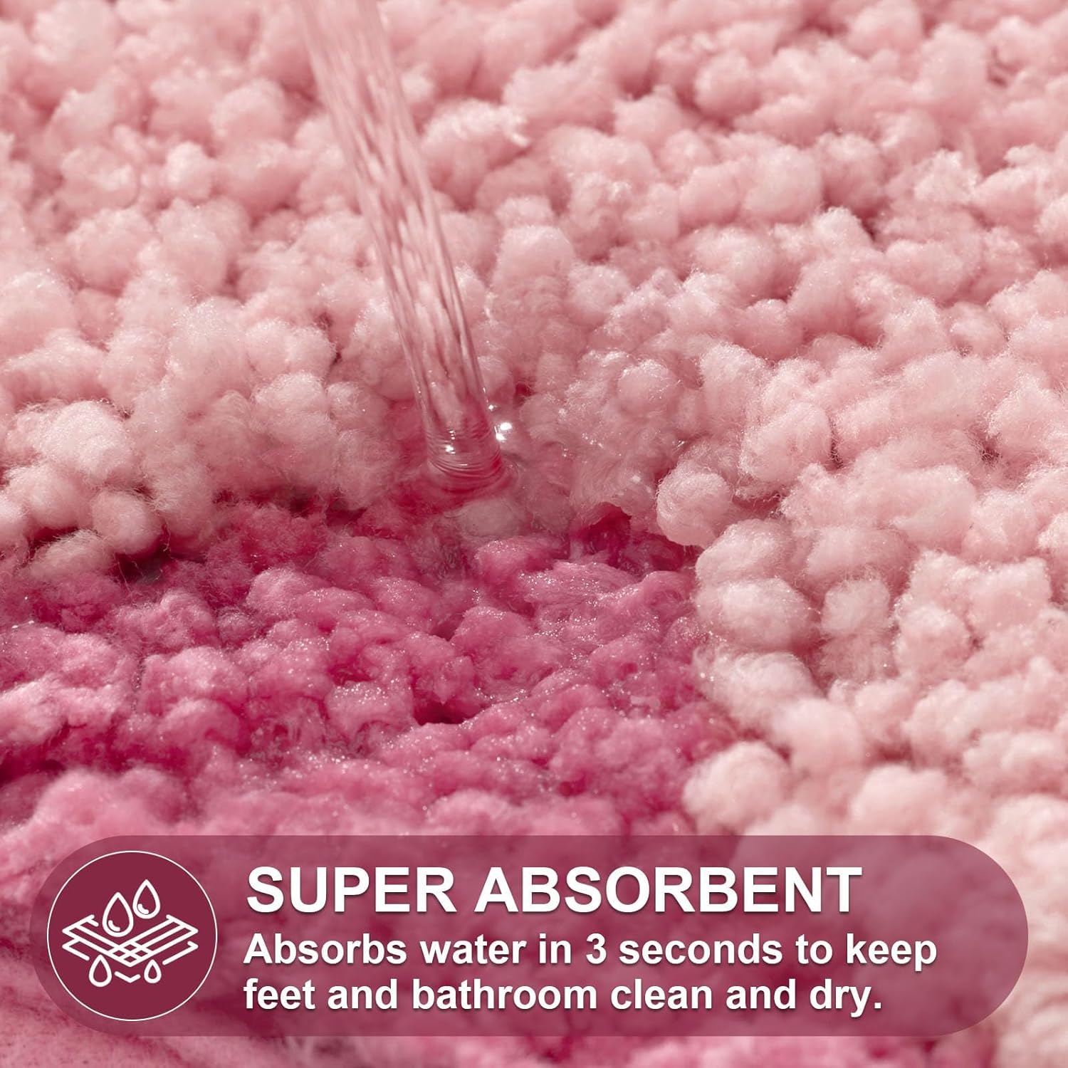 ORTIGIA Long Cute Scalloped Bathroom Rugs Runner, Fun Candy Pink Plush Microfiber Scallop Bath Mats Non Slip Washable Quick Dry Absorbent, Rug Carpet for Bathtub Sink Laundry Room Bedroom, 17x47