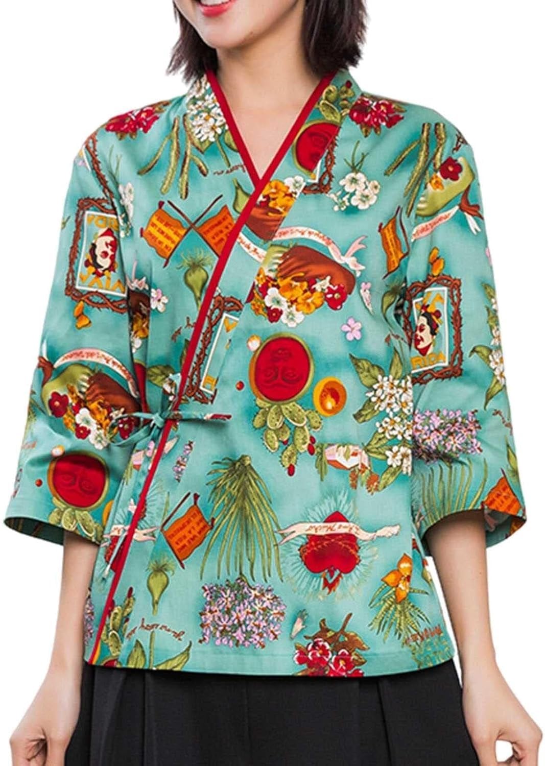 Camicia da cuoco giapponese per sushi, unisex, in tessuto traspirante, adatta per tutte le stagioni