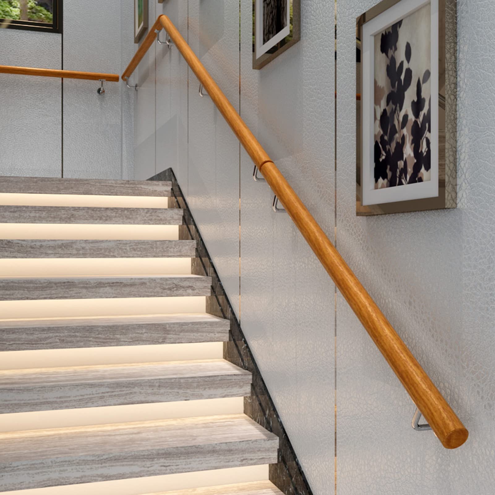 Kit di ringhiere rotonde in legno da 3,5 m, in legno, per un facile inserimento, ideale per interni e decorazione per la casa