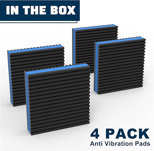 Miniatura 9 de Paquete de 4 almohadillas de goma antivibración de 4 x 4 x 78 pulgadas, almohadillas de aislamiento de vibración EVA resistentes para compresos,