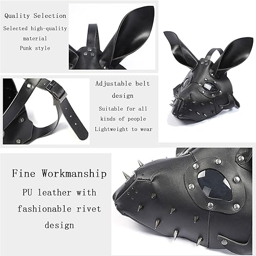 Miniatura 2 de Máscara steampunk máscara de conejo de animales, espeluznante máscara de conejo para cosplay novedosa, fiesta de máscaras, Pascua, Halloween