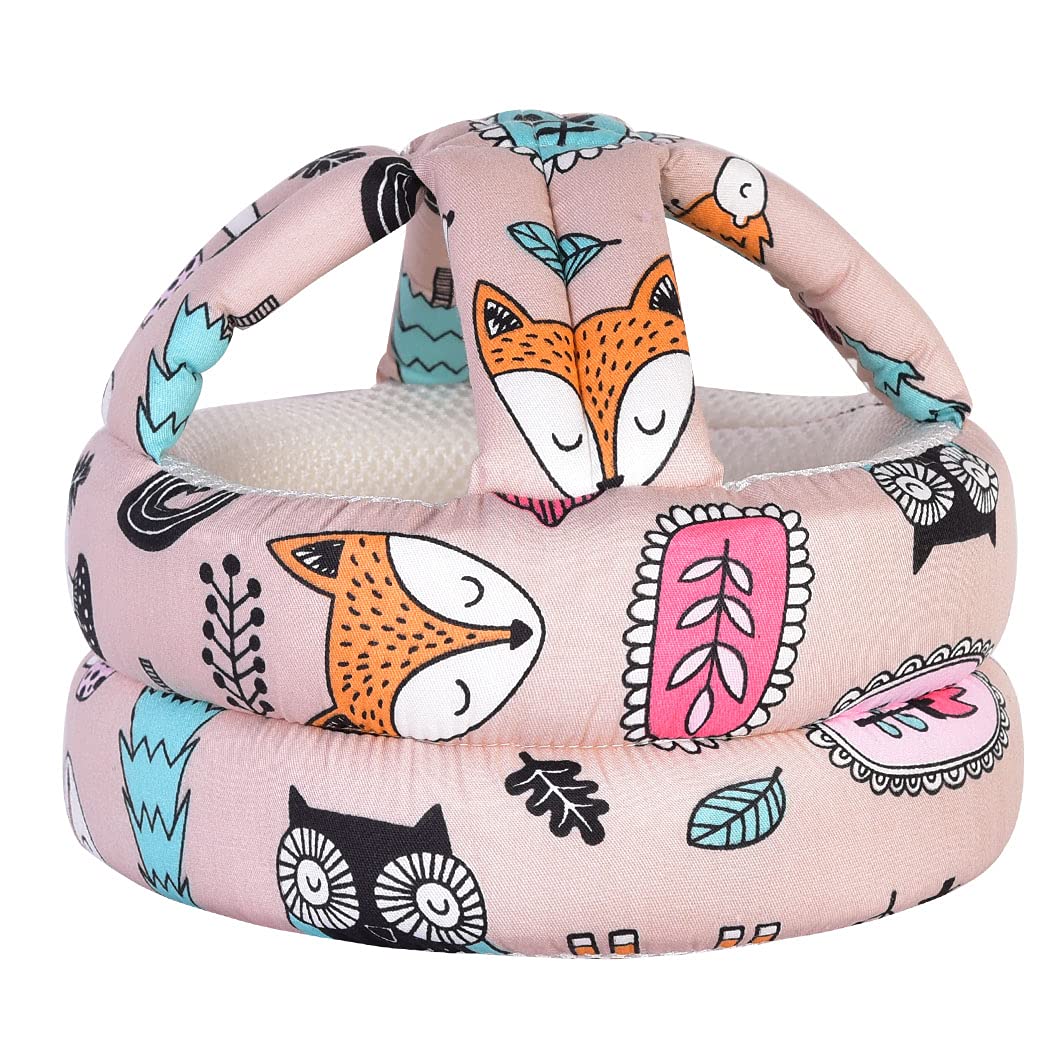 Umtiti Baby Adjustable Helmet, Lightweight and Soft, Great for Baby Learning to Walk and Crawl. Forest,Pink