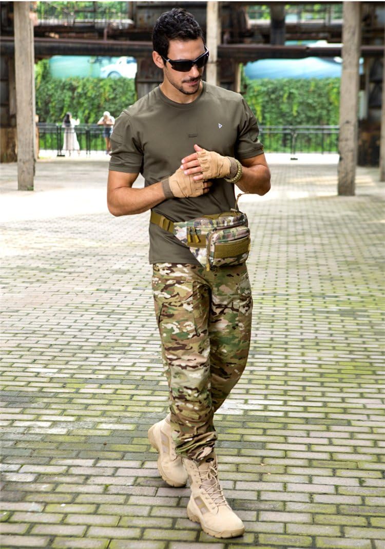 UNISTRENGH Military Fanny Pack Tactical Waist Bag Pack Water-resistant Hip Belt Bag Pouch for Outdoor Bumbag (CP Camouflage)