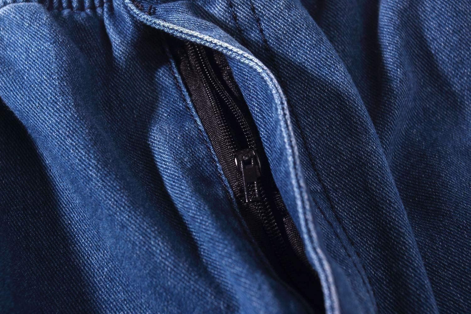 Ylingjun Mens Elastic Waist Jeans Casual Loose Fit Pull On Jeans Denim Pants - Image 6