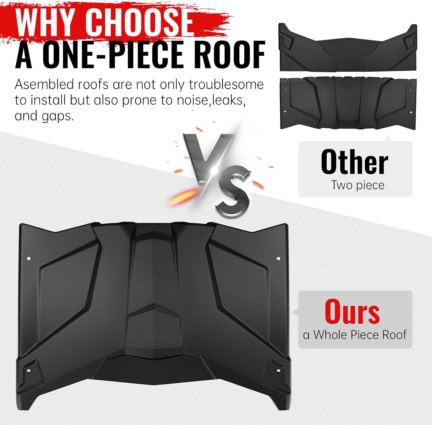 Whole Piece X3 Roof Hard Top Compatible with Can-Am Maverick X3 2-Door 2017-2025 1-pcs Impact-Resistant Polypropylene Hard Roof Accessory, Replaces OEM 715002902