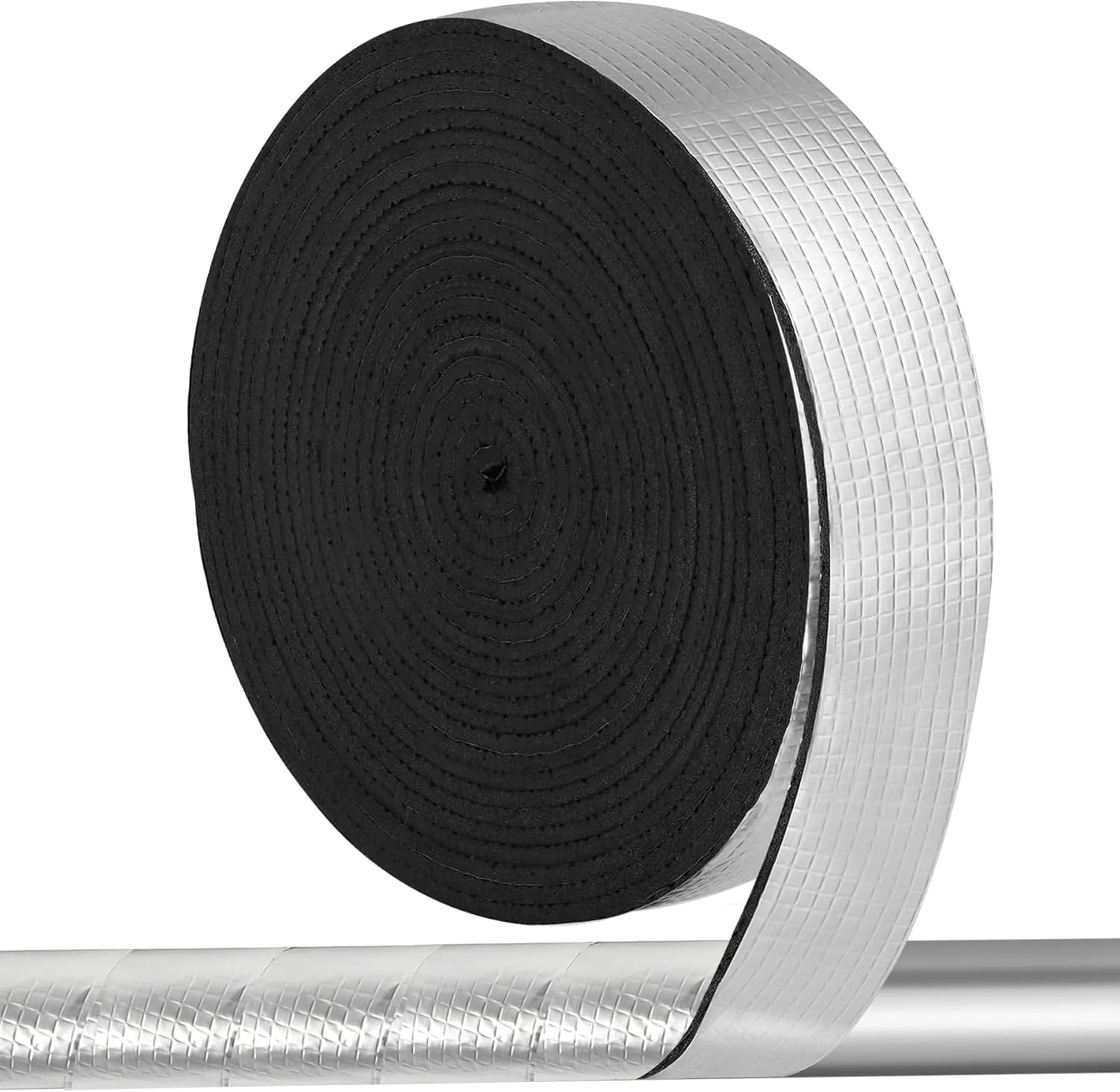 MYFAMIREA 4IN x 33FT Outdoor Pipe Insulation Wrap - Self-Adhesive Foam Tape for Winter Freeze Protection & Heat Loss Reduction