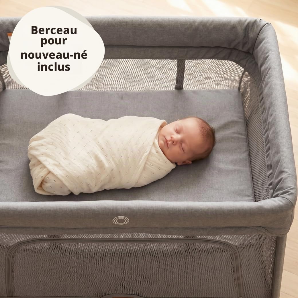 Venture Le lit bébé de Voyage Airpod Comprend Un Matelas en Mousse et Un Sac de Transport de 100 x 60 cm (Argent)