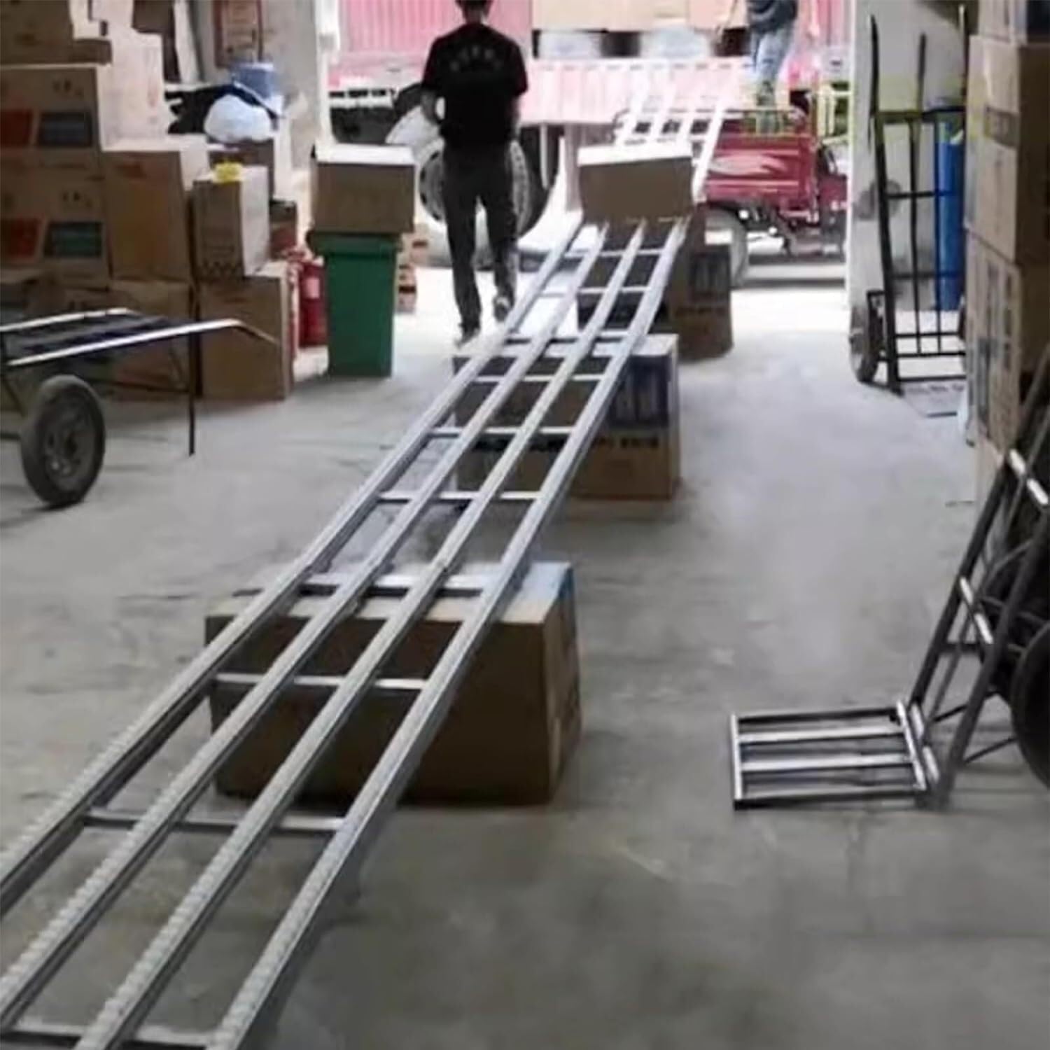 Portable Light-Duty Roller Conveyor Table - 16" Wide, 3.3ft Long - Ideal for Factories, Warehouses & DIY Projects - Easy to Set Up & Move