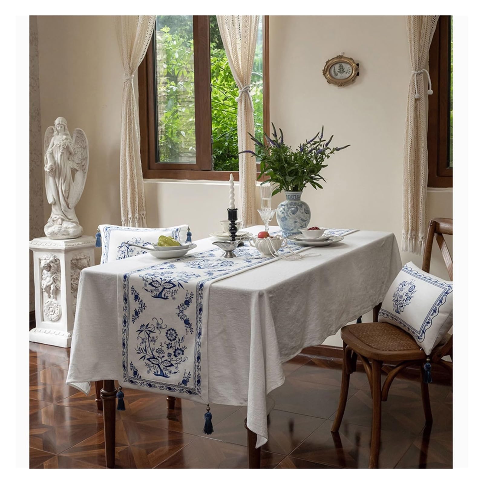 Mantel Manteles Vintage Ambiente Mesa De Comedor Manteles Manteles De Té Cymbidium Funda Toalla Mantel para Mesa De Picnic(140x220cm)