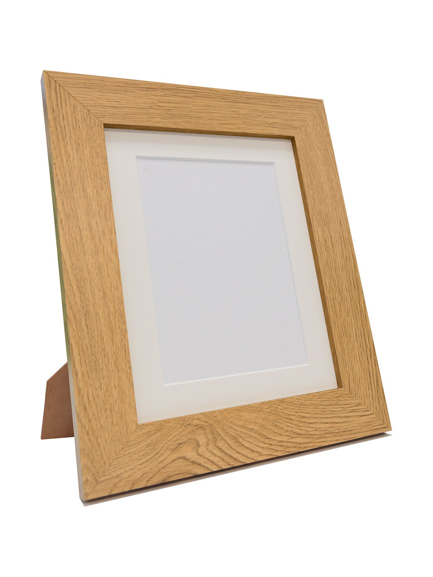 Frames By Post Ivory Mount Metro Oak Photo Picture Poster Frame With Plastic Glass 9" X 7" For Pic Size 7" X 5"