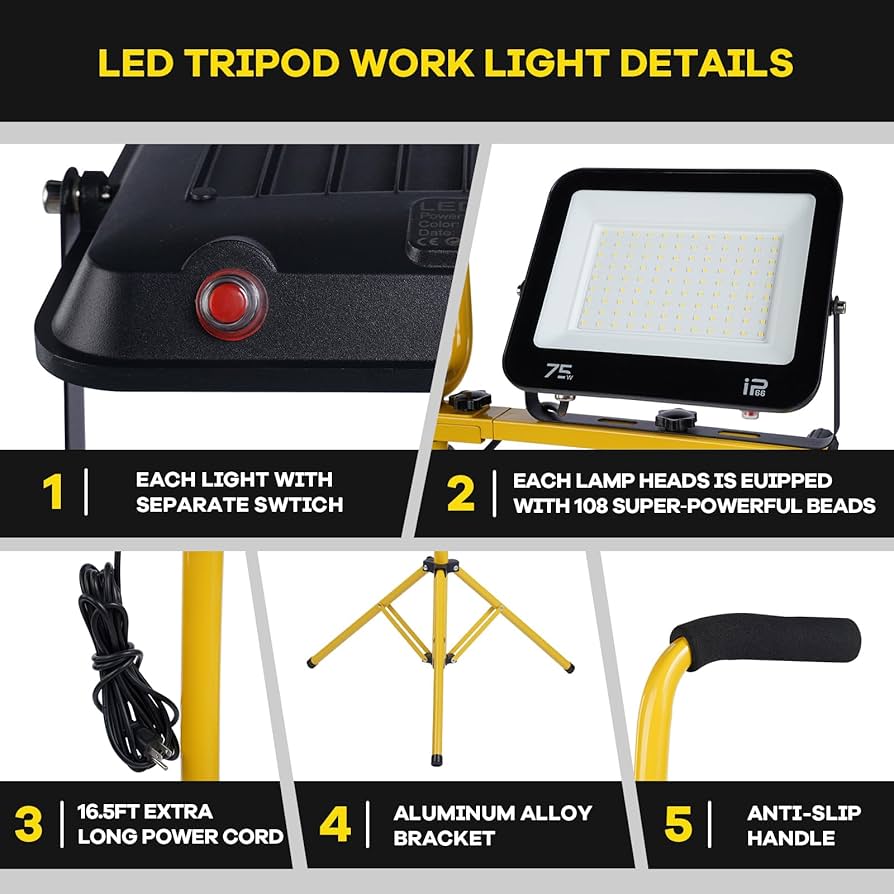 Amazon.com: 20000 Lumen LED Work Light with Stand, 2