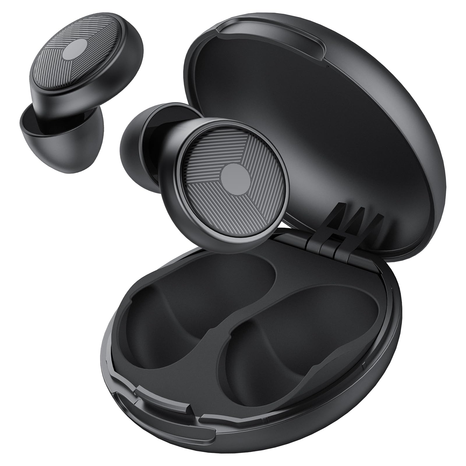 Tapones para oídos para dormir Tapones para oídos de 50dB para la reducción del ruido Tapones para de silicona suaves reutilizables (Negro)