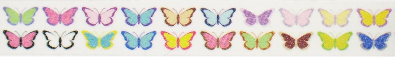Butterfly Washi Tape (1 Roll - 9/16" Wide x 10.95 Yards Long) - Butterflies Party Supplies, Japanese Washi Tape, Butterfly Wedding Gift Wrap Tape, Colorful Stick Tape
