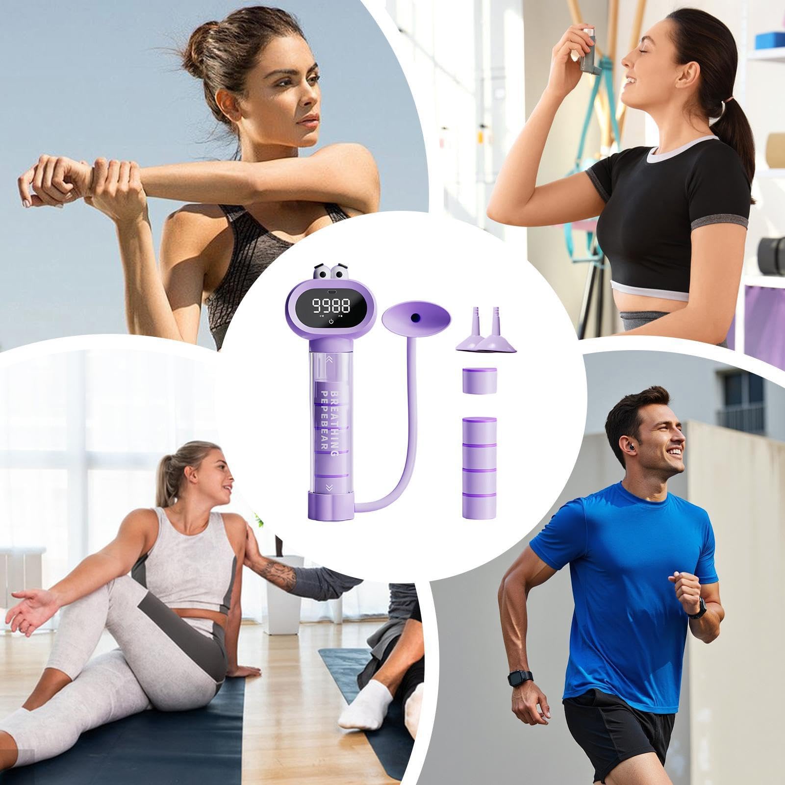 Dispositif D Exercice Pulmonaire | Équipement d'Entraînement Respiratoire,Dispositif D'Entraînement De Capacité Pulmonaire,pour Jeunes Garçons Filles Salle de Classe Maison Extérieur École Course
