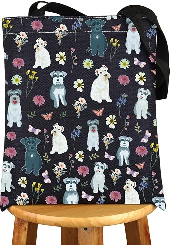MYSOMY Schnauzer Tote Bag Schnauzer Mom Gift Schnauzer Lovers Gift Schnauzer Owner Gift Schnauzer Shoulder Bag Schnauzer Shopping Bag