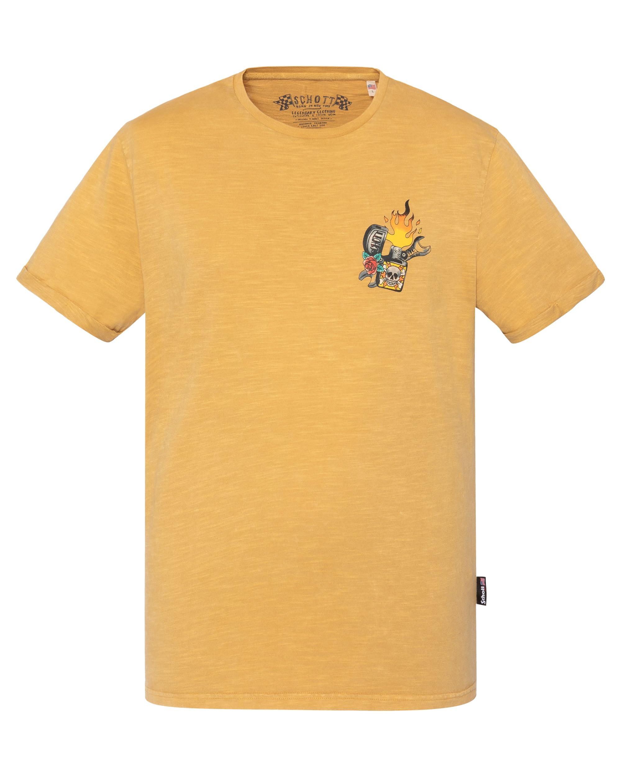 Schott Nyc Men's Yellow Tsbradyn T-Shirt, Xxl