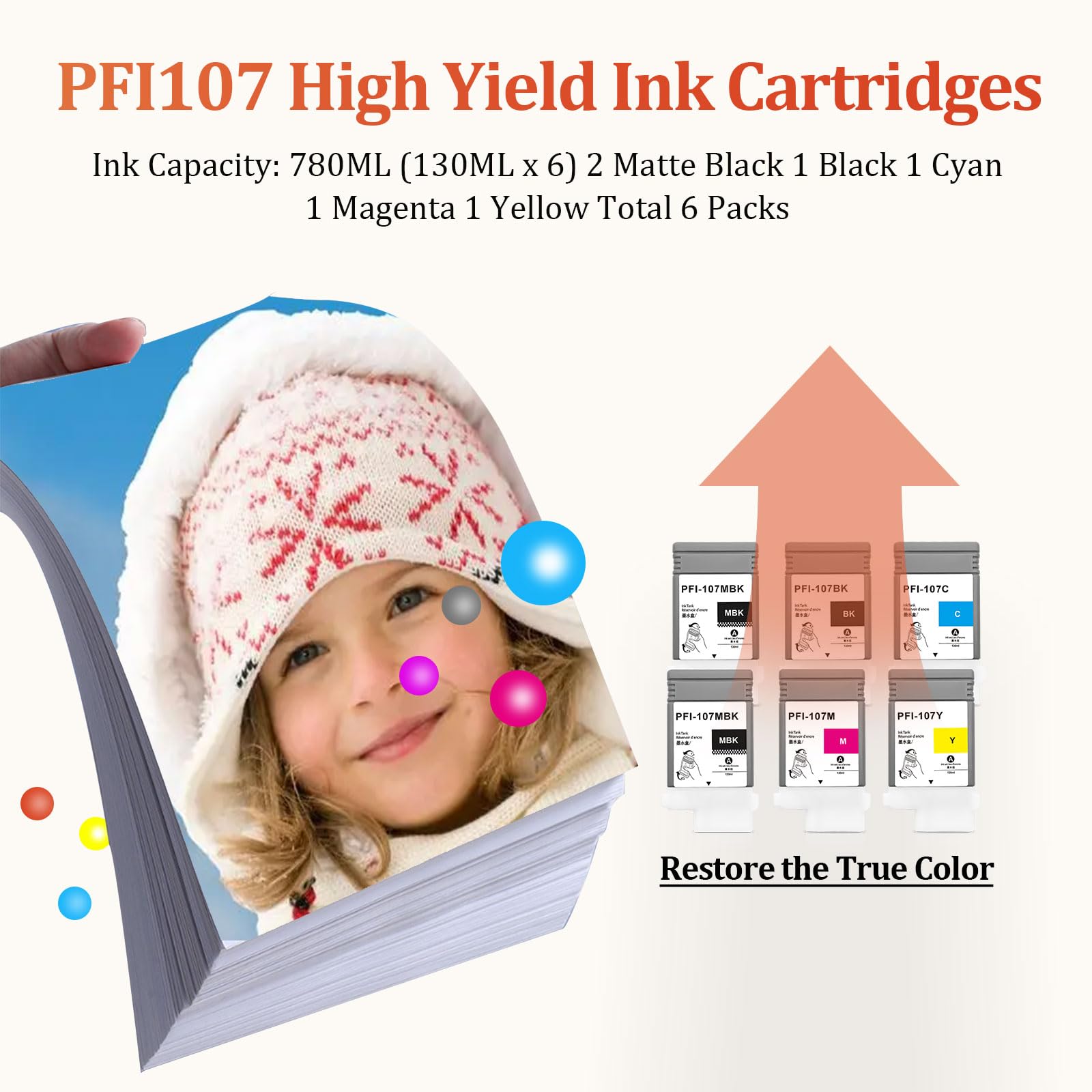 Cartucho De Tinta Canon PFI-107 Negro - Sumitec Perú