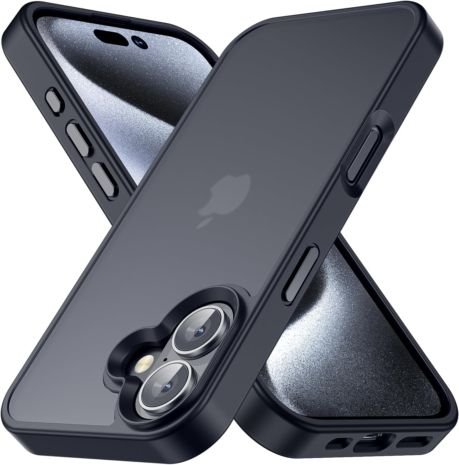 Yriklso for iPhone 16 Phone Case, Shockproof for iPhone 16 Case, Military Grade Drop Protection, Protective Hard Back Slim Translucent Case for iPhone 16-6.1'', Frosted Black