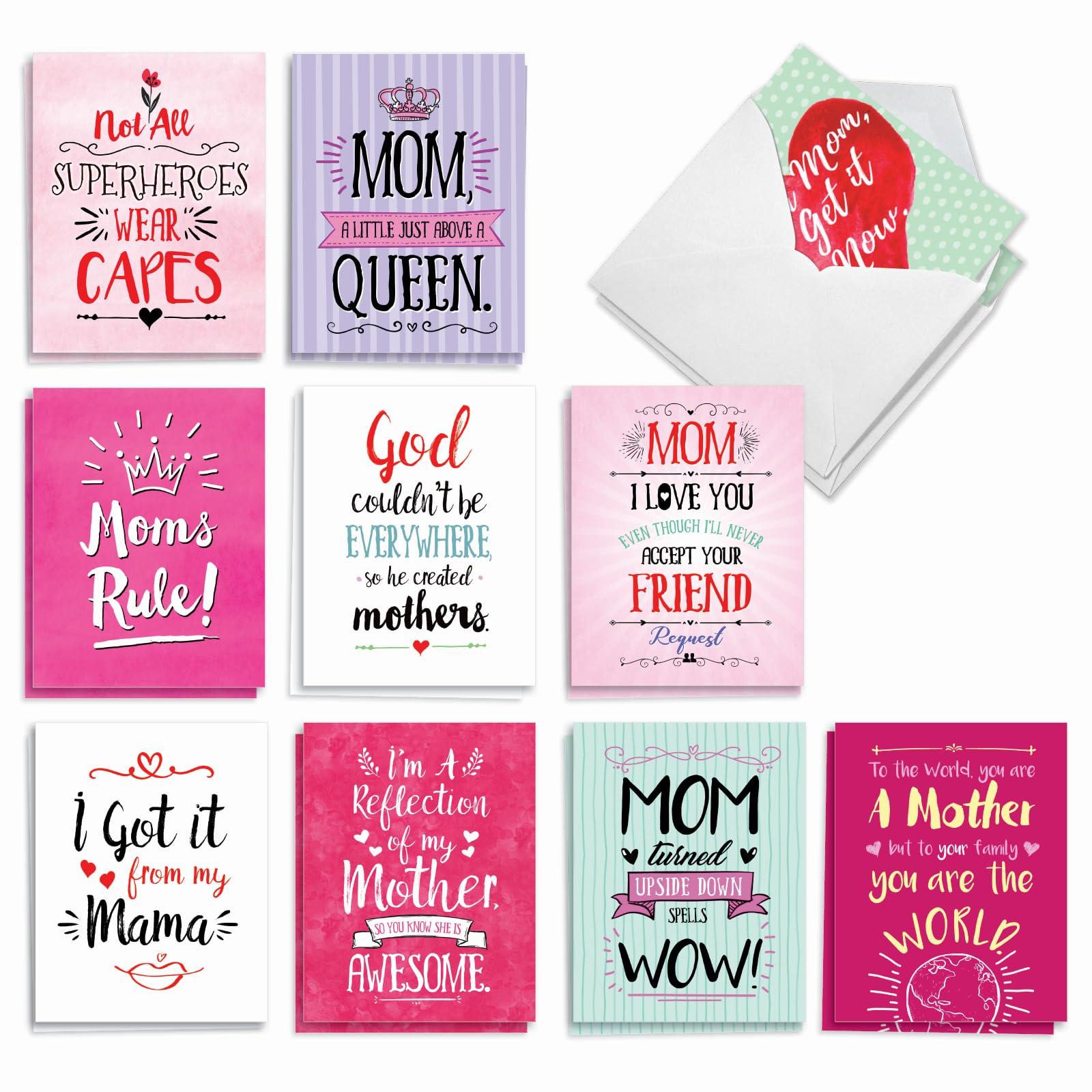 Best Card Co 20 Mini Mom Bulk Notes Blank Notecards AM3138OCB-B2x10