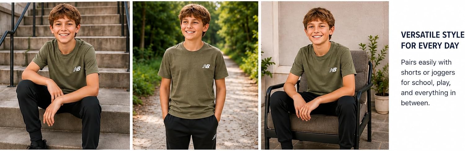 New Balance Boys' Short Sleeve Crewneck T-Shirt