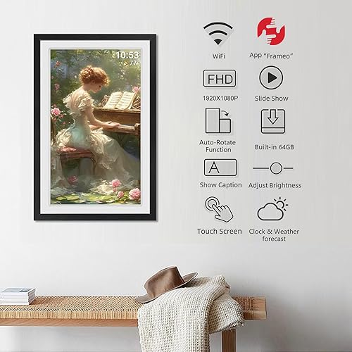 Vista 107 de Planificador de pared de 10.1 pulgadas, calendario digital y gráfico de tareas, pantalla táctil inteligente interactiva para horarios familiares