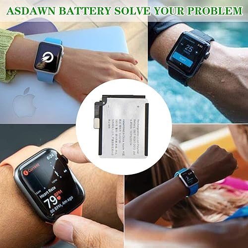 Miniatura 7 de ASDAWN Batería de repuesto para Apple Watch Series 5 y SE de 1.575 in de 5ª generación con kit de herramientas de reparación + adhesivo de cubierta
